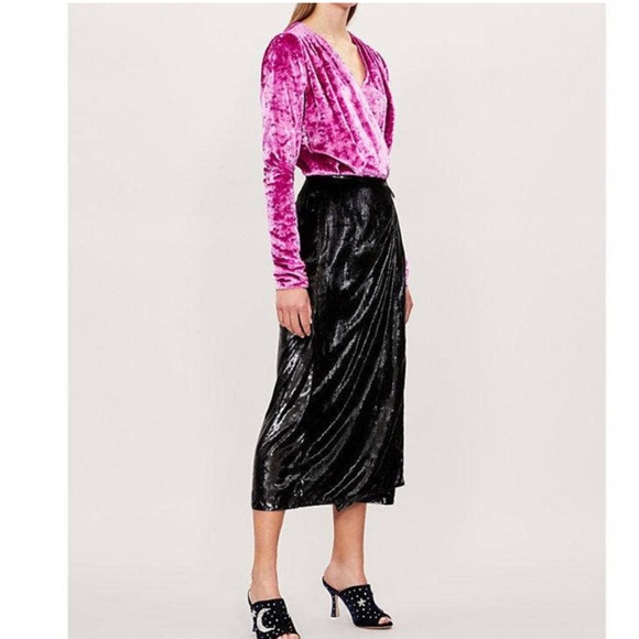 The Attico Dresses & Skirts - The Attico Crushed Pink Velvet Long Sleeve Dress size 38